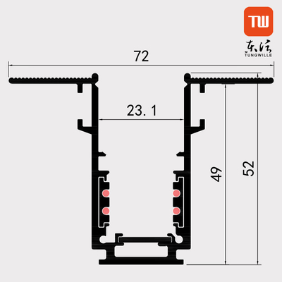 Moderno sistema di illuminazione a binario magnetico 48 Volt Trimless per home office