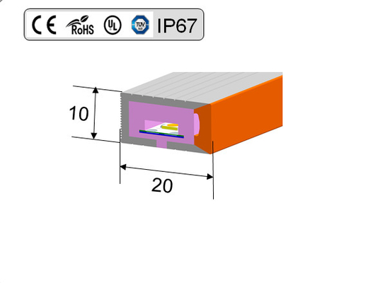 20×10mm LED Flettere Light al neon, corda leggera al neon flessibile impermeabile IP67