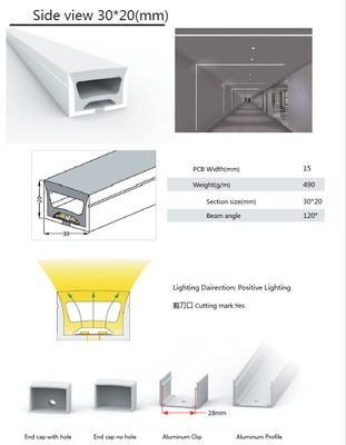 Metropolitana al neon 30×20mm IP68 del silicone pieghevole di Fexible per l'accensione della decorazione
