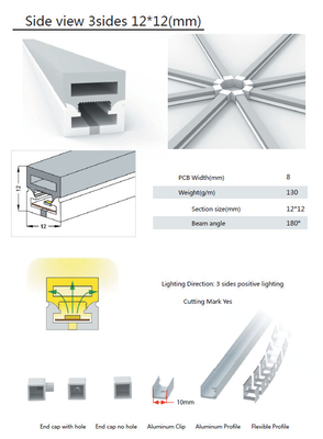 Tubatura flessibile del silicone per la striscia del LED dimensione pieghevole di 12mm x di 12mm