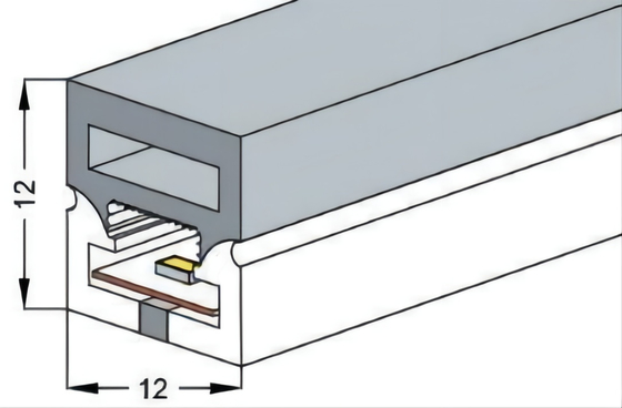 Tubatura flessibile del silicone per la striscia del LED dimensione pieghevole di 12mm x di 12mm