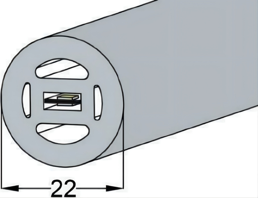 Tubo LED in silicone da 22 mm flessibile a 360 gradi per illuminazione decorativa