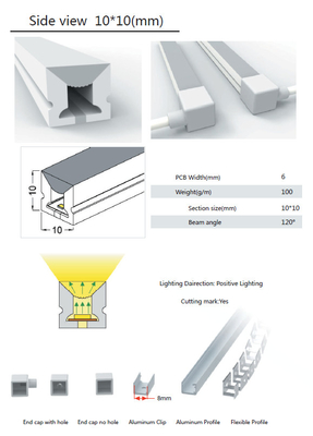 metropolitana IP68 impermeabile del silicone di 10×10mm LED per illuminazione di striscia principale