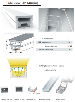 Striscia all'aperto 20×14mm impermeabili della metropolitana LED del silicone della luce di IP68 LED