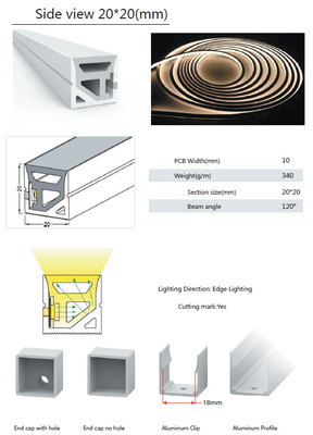 Tubatura di gomma flessibile del silicone per le strisce delle luci del LED 20×20mm