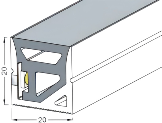 Tubatura di gomma flessibile del silicone per le strisce delle luci del LED 20×20mm