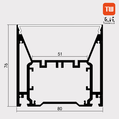 Profili di alluminio 80mm x 76mm delle lampade fluorescenti bianche d'argento del LED per il guardaroba