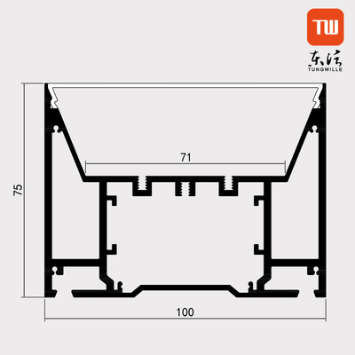 100mm x argento di alluminio di profilo del LED sospeso 75mm per il cinema dell'armadietto