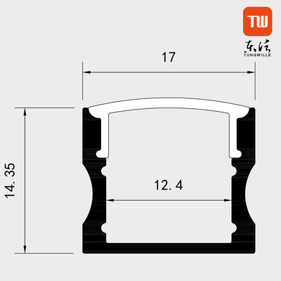 Materiale di alluminio di plastica montato di superficie 6063 T5 di profilo dell'estrusione LED