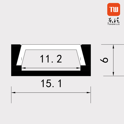 6063 certificazione di alluminio del CE ROHS di profilo di Manica delle lampade fluorescenti del LED