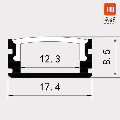 Il profilo montato di superficie bianco del LED, U modella i Manica di alluminio 17.4mm x 8.5mm del LED