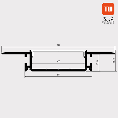 Profilo di alluminio del muro a secco del soffitto del gesso per illuminazioni di striscia del LED 98mm x 18mm