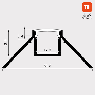 Profilo del pannello di carta e gesso LED del muro a secco di Trimless per il materiale della lega di alluminio della striscia del LED