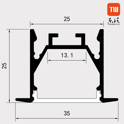 Profilo di alluminio messo 25×25MM della striscia del LED per l'ufficio dell'armadietto