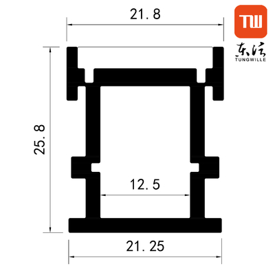 Profilo LED in alluminio montato su superficie satinata con diffusore PC per strisce luminose a LED