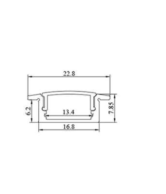 Profilo in alluminio a forma di U anodizzato latteo per incasso luce cucina