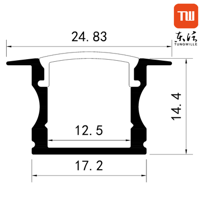 Profili LED da incasso per guardaroba Dissipatore di calore a forma di U Estrusione di alluminio a led