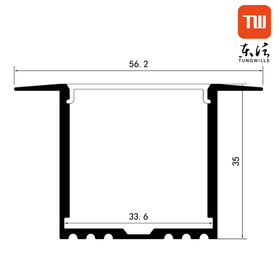 U Shape 6063 Profilo di estrusione a led sospeso con canale in alluminio a striscia led