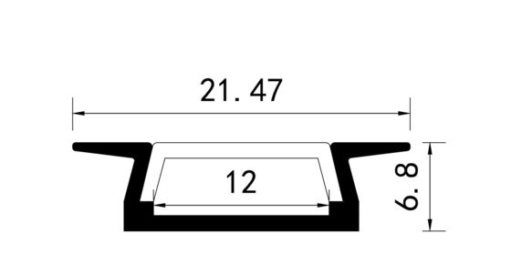 PC Cover Strip Incasso Profilo Led Alluminio 6063 Materiale Lega