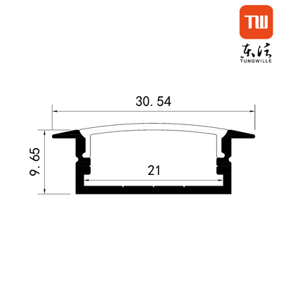 Linear Light Surface Mounted Profilo in alluminio a forma di U 23x10mm