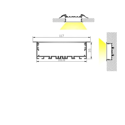 La luce che di striscia del LED il Manica di alluminio ha messo il profilo del gesso LED ha personalizzato anodizzato
