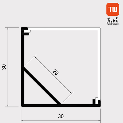 Manica dell'angolo della striscia dell'OEM LED, Manica di alluminio di grado a forma di V LED dell'estrusione 45