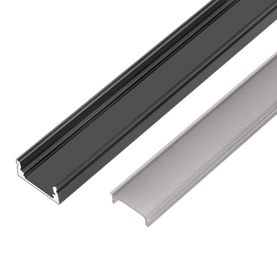 U modella il materiale montato di superficie nero della lega di alluminio di profilo del LED per la striscia del LED