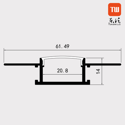 Intonachi il Manica di alluminio del nero LED del soffitto, materiale della lega 6063 di profilo del gesso