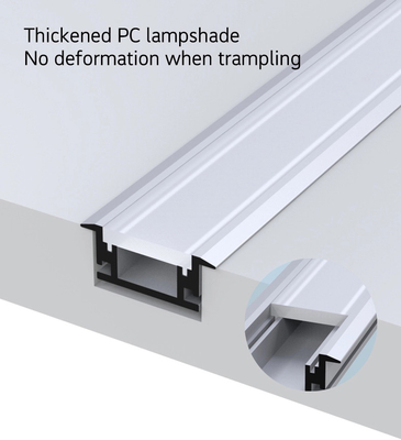 Profili LED da incasso a forma di U Verniciatura anodizzata a canale per illuminazione a pavimento