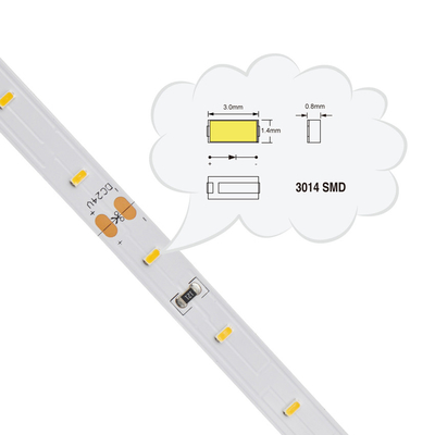 Striscia bianca di SMD 3014 LED, lampade fluorescenti flessibili di IP20 SMD LED 120 LED/m.