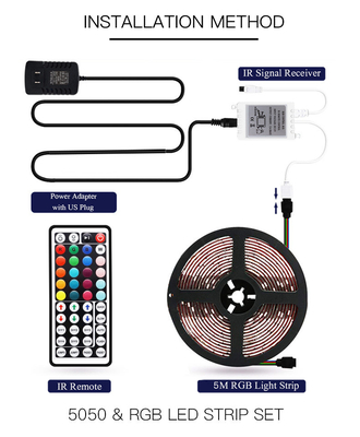 OEM telecomandato infrarosso chiave delle lampade fluorescenti 12V 44 variopinti di RGB Inteligente LED
