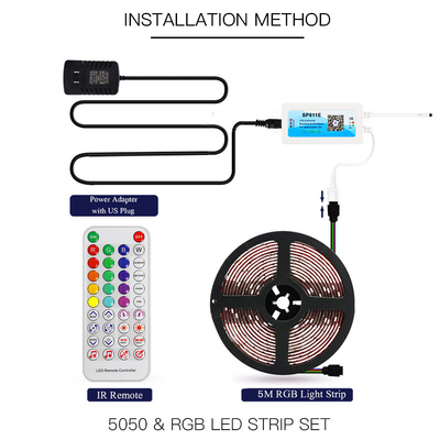 5050 lampade fluorescenti di RGB Inteligente LED 10 metri di Bluetooth APP di OEM di controllo