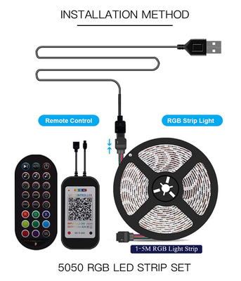 Colore di RGB delle lampade fluorescenti 5050 di USB 5V Inteligente LED per il certificato del CE del fondo della TV