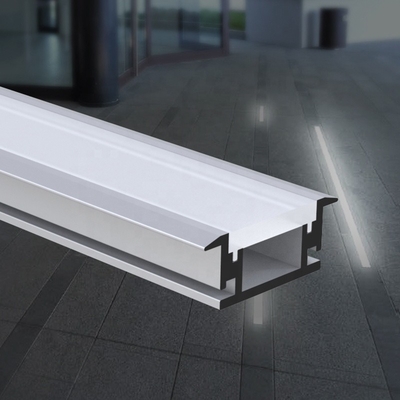 Profili LED da incasso a forma di U Verniciatura anodizzata a canale per illuminazione a pavimento