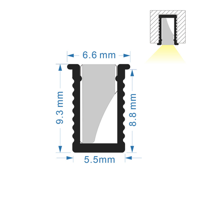 Il quadrato ha messo i profili del LED, materiale di alluminio della lega di Manica 6063 della striscia del LED