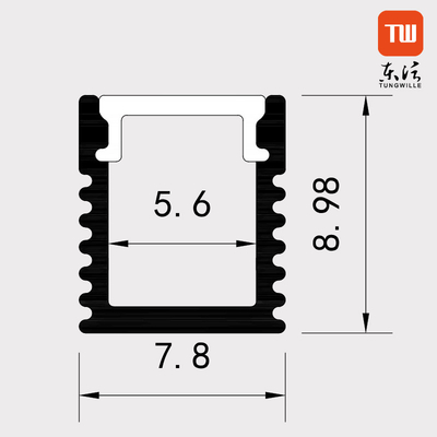 Profilo LED a montaggio superficiale verniciato anodizzato per lampade armadio guardaroba